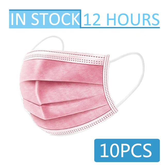 10-100pcs Disposable Face Mouth Masks 3-Layer Filter Anti Dust Smog Earloop Breathable Gauze Mascarilla Black Mascaras Masque