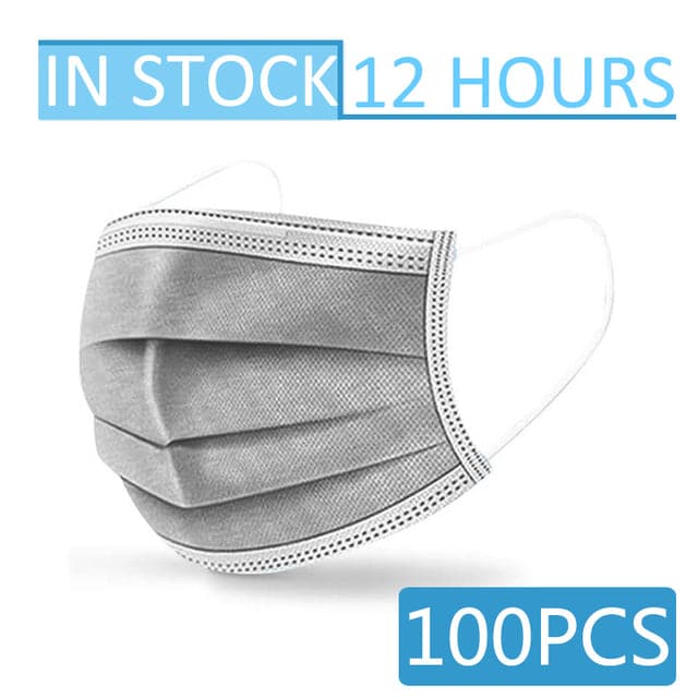 10-100pcs Disposable Face Mouth Masks 3-Layer Filter Anti Dust Smog Earloop Breathable Gauze Mascarilla Black Mascaras Masque