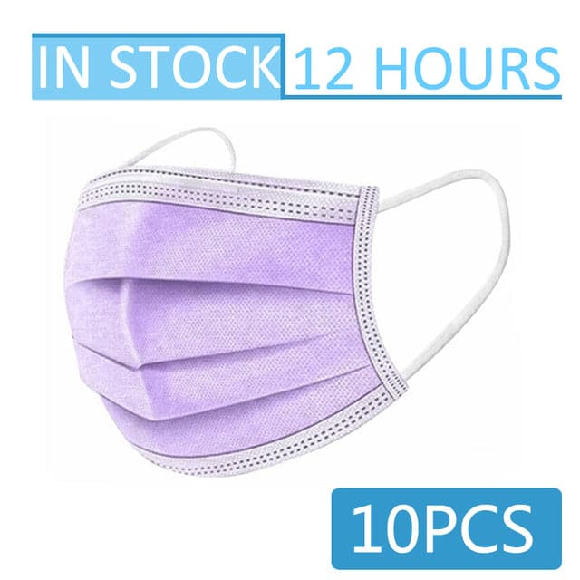 10-100pcs Disposable Face Mouth Masks 3-Layer Filter Anti Dust Smog Earloop Breathable Gauze Mascarilla Black Mascaras Masque