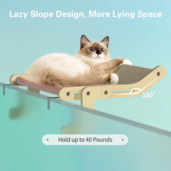 Hot Selling Hammock Sturdy Cat Window Perch Wooden Assembly Hanging Bed Cotton Canvas Easy Washable Multi-Ply Plywood Pets Bed