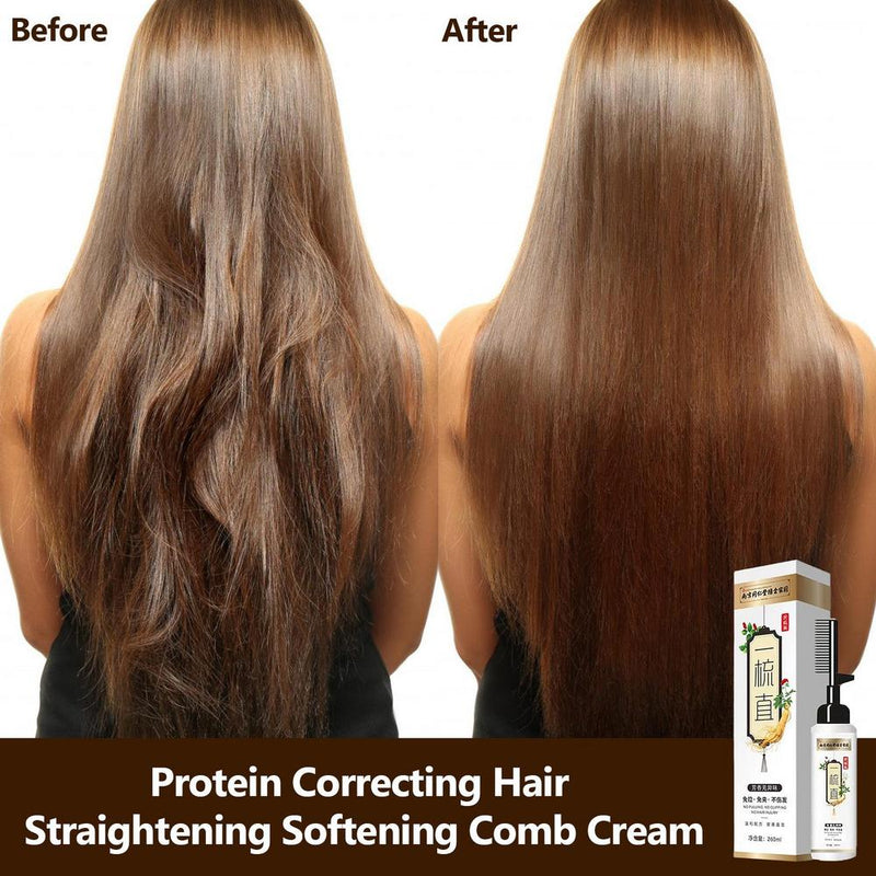 Protein Correcting Hair Straightening Softening Comb Cream