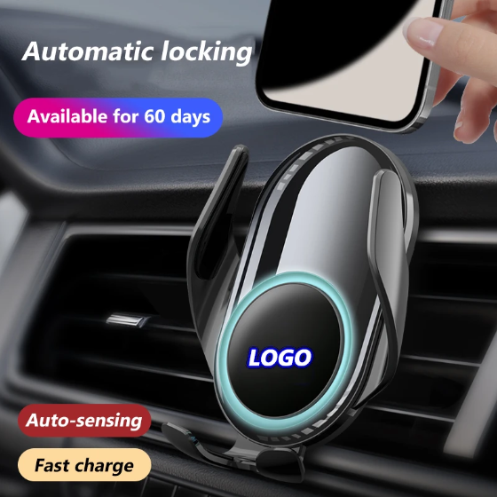 Custom Logo Car QI Wireless Charging Phone Holder – Bomini