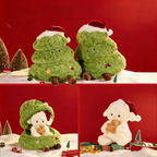 Christmas Stuffed Animals for Kids - Santa & Reindeer Plush Pillow, Creative Holiday Gift for Girls