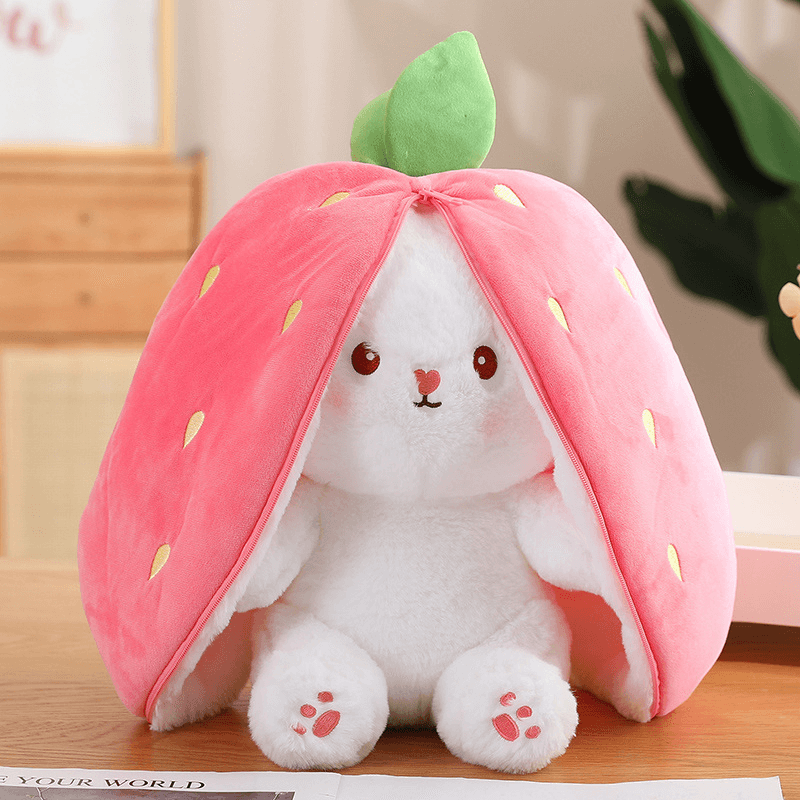 Cute Rabbit Hide-and-Seek Plushie Strawberry Carrot Plush Toy