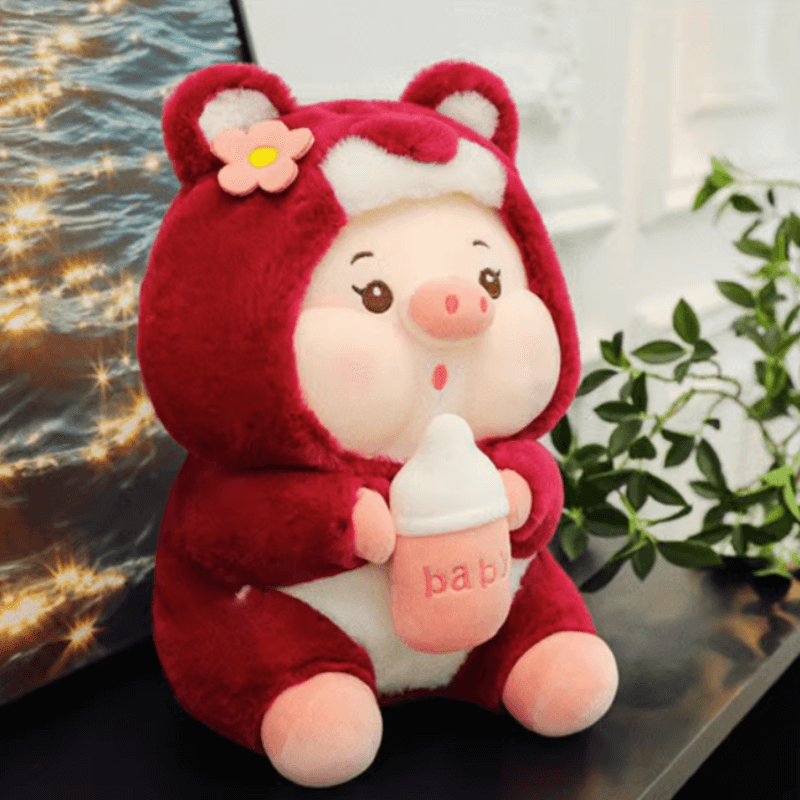 Strawberry Pig Doll Plush Toy Ragdoll Child Companion Doll Birthday Gift