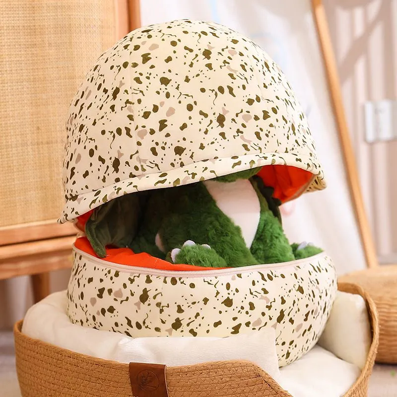 Funny Dinosaur Plush Toy for Boys - Dinosaur Egg Stuffed Pillow, Comforting Sleep Companion Doll