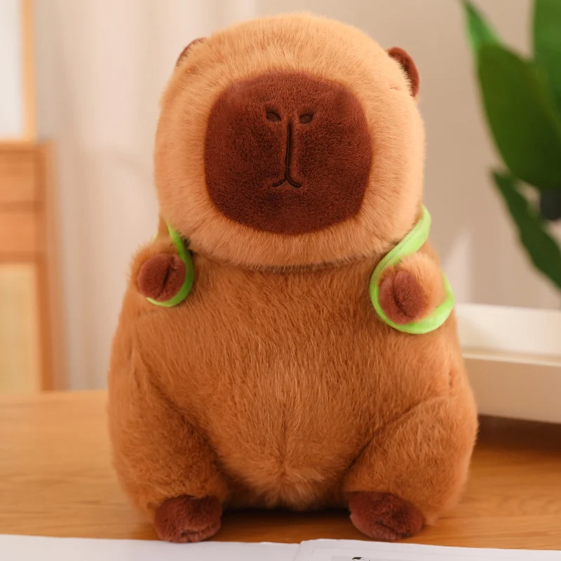 Fluffy Capybara Plush Doll With Tortoise Stuffed Animals Decor