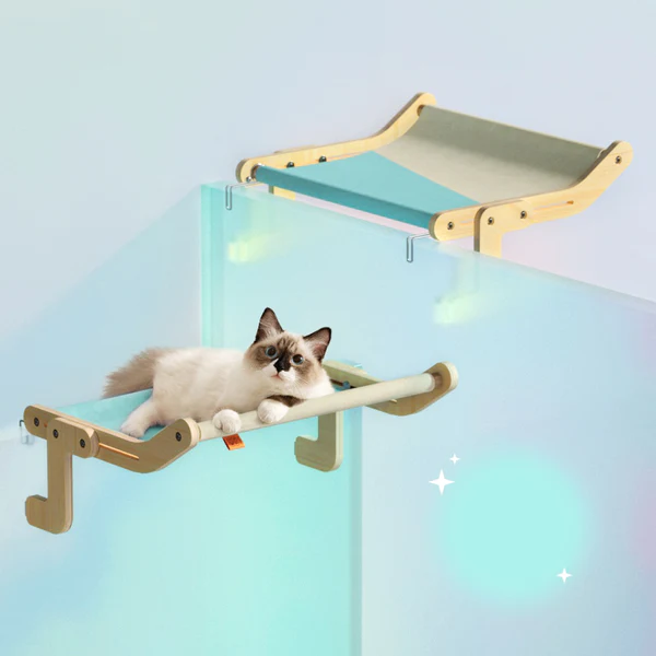 Hot Selling Hammock Sturdy Cat Window Perch Wooden Assembly Hanging Bed Cotton Canvas Easy Washable Multi-Ply Plywood Pets Bed