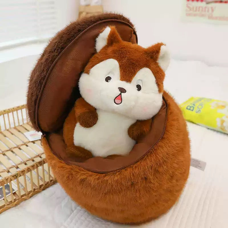 Squirrel Dolls Acorn Hide Surprise Pine Cone Cute Plush Doll Creative Gift 8888