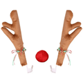 Large Reindeer Christmas Decor Car Vehicle Nose Horn Costume Set