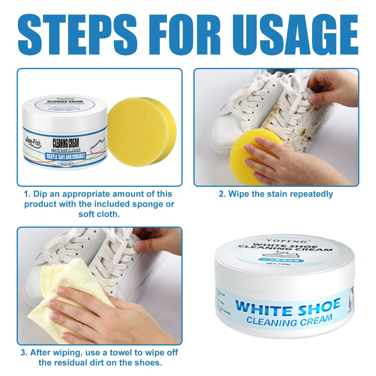 White Shoes Cleaning Cream Powerful Stain Remover Cleaning Cream