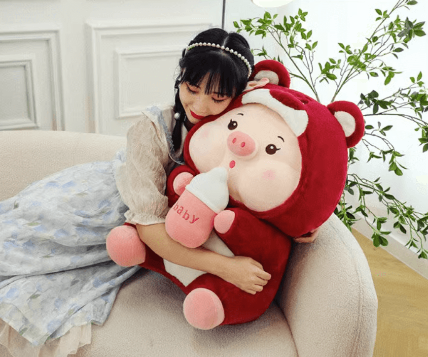 Strawberry Pig Doll Plush Toy Ragdoll Child Companion Doll Birthday Gift