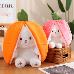 Cute Rabbit Hide-and-Seek Plushie Strawberry Carrot Plush Toy