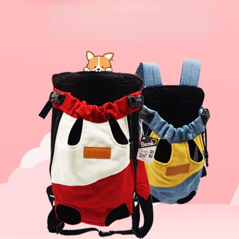 Pet Backpack Carrier For Cat Dogs Front Travel Carrying Breathable Portable Four-legged Bag