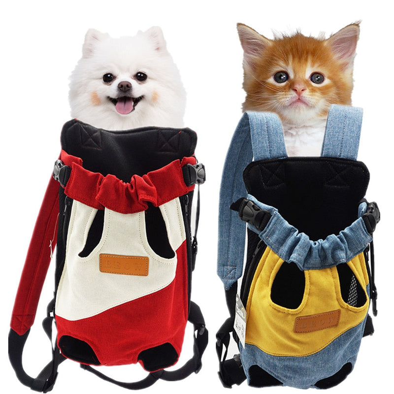 Pet Backpack Carrier For Cat Dogs Front Travel Carrying Breathable Portable Four-legged Bag