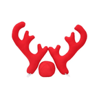 Large Reindeer Christmas Decor Car Vehicle Nose Horn Costume Set