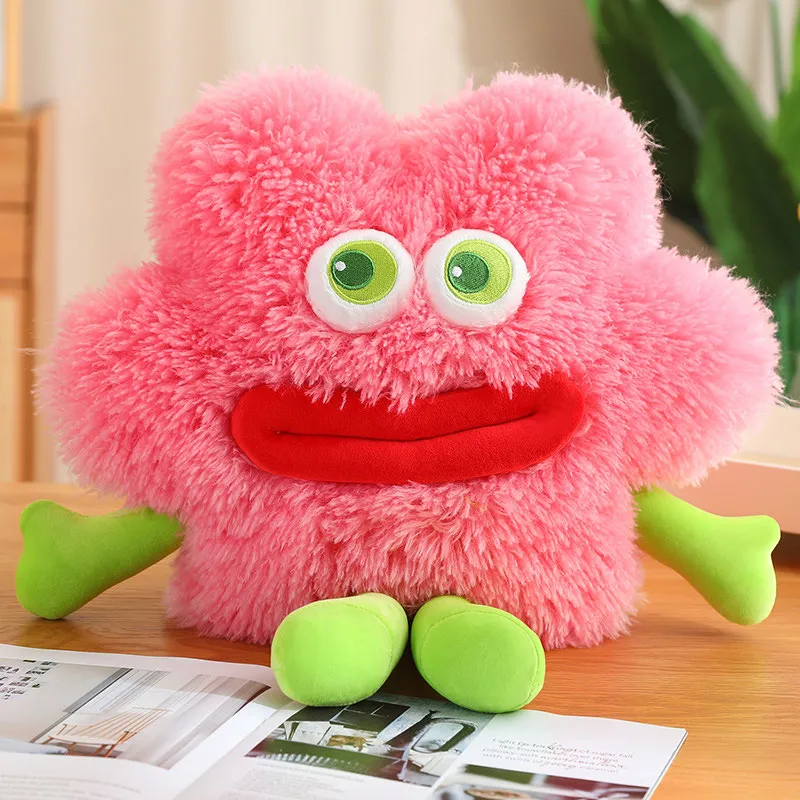Big Mouth Monster Plush Cushion - Cute Sausage-Lip Stuffed Toy, Companion Gift