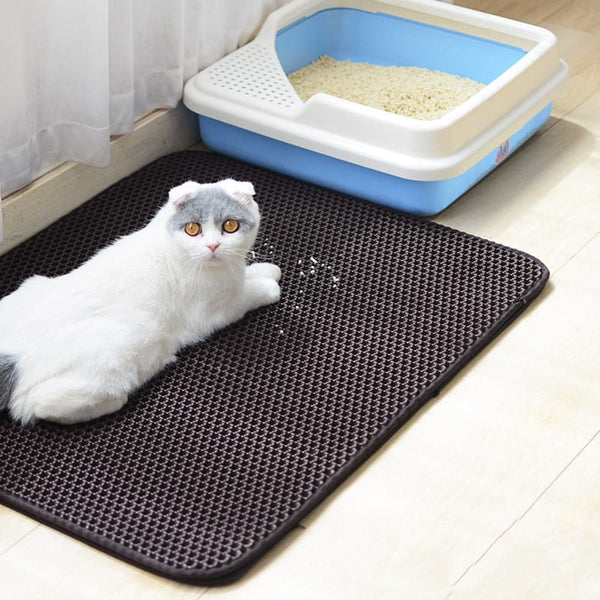 Pet Cat Litter Mat Waterproof Double Layer LitterTrapping couverture chat cats blanket Clean Pad Products For Cats Accessories