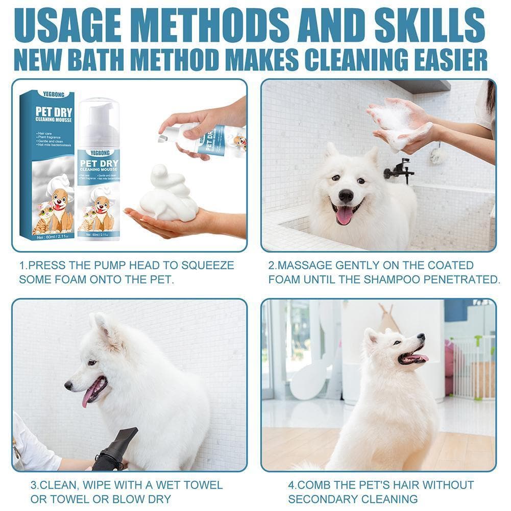 60ml Pet Cleaning Shampoo Dog Shower Gel Cleaning Foam Cat Puppy Bath Cleaning Gel