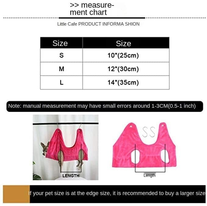 Soft Dog Cat Hammock Helper Harness Small Medium Dogs Cats Restraint Bag Convenient Pet Grooming Tool for Bathing Nail Trimming