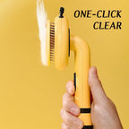 Bee Pet Brush Self Cleaning Slicker Brush for Dog Cat Grooming Comb Removes Loose Under layers Tangled Hair
