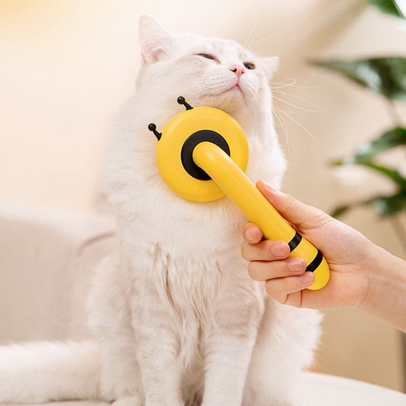 Bee Pet Brush Self Cleaning Slicker Brush for Dog Cat Grooming Comb Removes Loose Under layers Tangled Hair