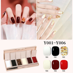 Six-Color Solid Pudding Cream Nail Gel Polish Quick Drying Solid Glue Painting Nail Varnish Solid Uv Gel Diy Nail Kit