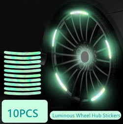 Luminous Tire Anti-collision Sticker Auto Wheel Hub Reflective Colorful Personalized Creative Motorcycle Electric Car Stickers