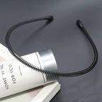 Black Metal Wavy Headband Sport Hoops Bangs Holder