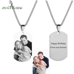 Stainless Steel Personalized Engraved Necklace Custom Photo Name Pendant Necklaces For Children Birthday Gift