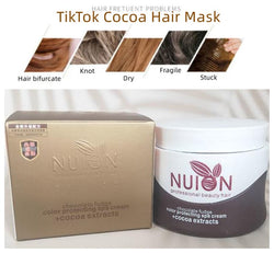 TikTok Cocoa Hair Mask Baking Cream Lock Color Protect Roll Smooth Nourish Damaged And Repair Damaged Hair