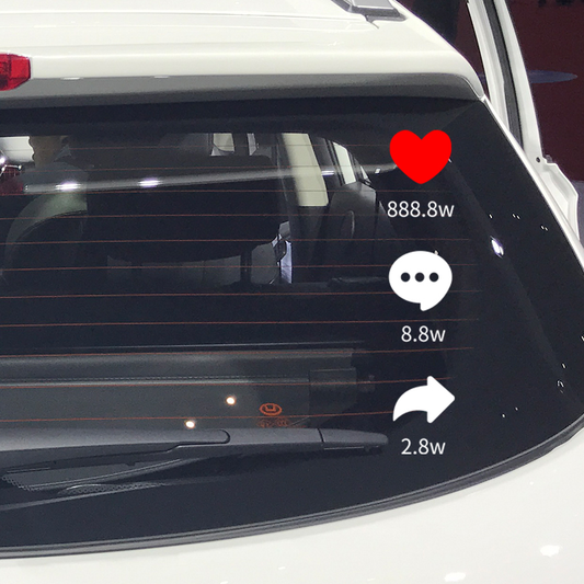 Auto Car Sticker Reflective TikTok Funny Red Heart Windshield Marks Car Accessories