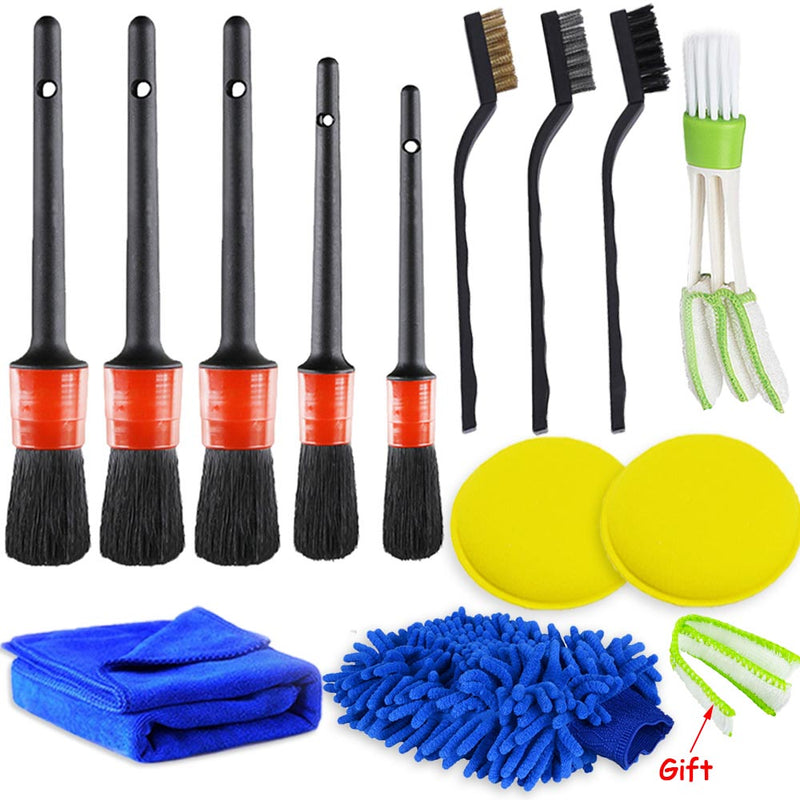 Detailing Brush Set Car Cleaning Brushes Power Scrubber Drill Brush For Car Leather Air Vents Rim Cleaning Dirt Dust Clean Tools