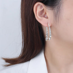 New Cross Fish Tail Set Diamond Earrings Silver Needle Light Luxury  Earrings