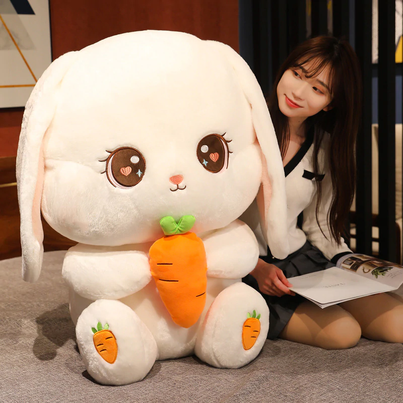 Cute Rabbit Holding Carrot Plush Toys Animal Pillow Lovely Dolls 333