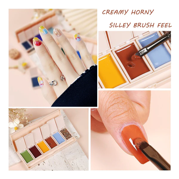 Six-Color Solid Pudding Cream Nail Gel Polish Quick Drying Solid Glue Painting Nail Varnish Solid Uv Gel Diy Nail Kit