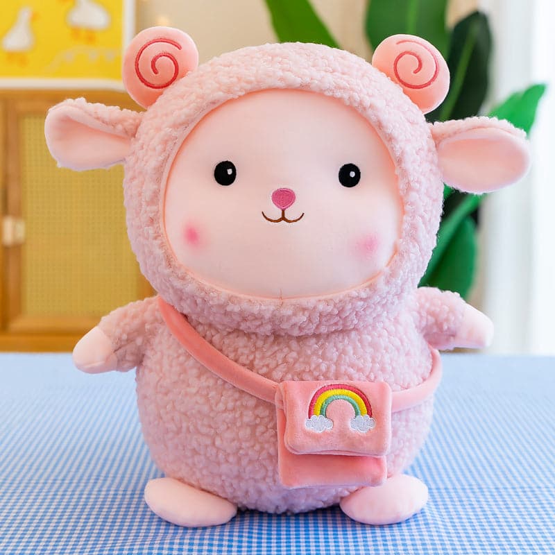 Backpack Little White Sheep Doll Cute Animals Plush Toys Home Decor