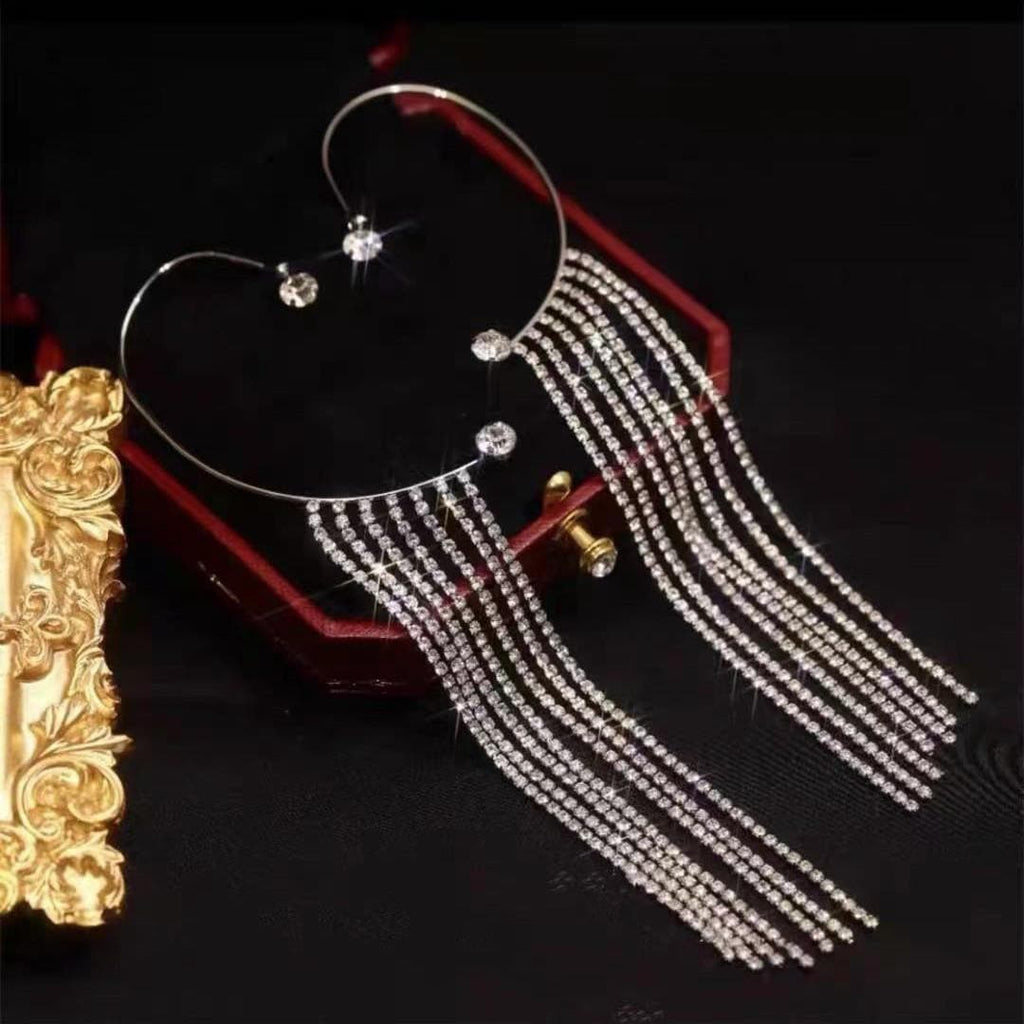 Fringed Earrings without Piercings Long Earrings
