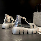 Rhinestone Platform Sandals Women's Summer 2023 Fashion Casual Sponge Cake Beach Sandals
