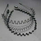 Black Metal Wavy Headband Sport Hoops Bangs Holder