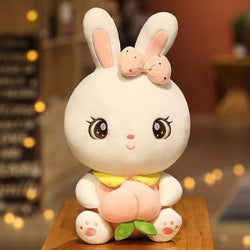 li Lovely Rabbit Holding Li Peach Plush Toy Stuffed Bow-knot Bunny Plush Doll Kids Baby Sleeping Pillow Child Gift