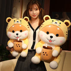 li Cute Milk Tea Corgi Stuffed Toy Rag Doll Tiger Mascot Throw Pillow Gift