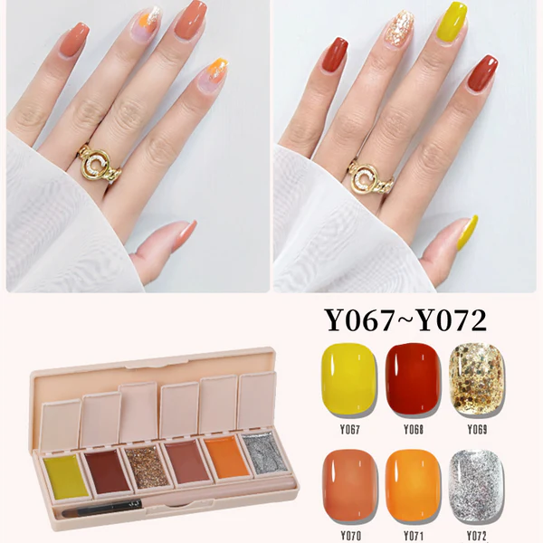 Six-Color Solid Pudding Cream Nail Gel Polish Quick Drying Solid Glue Painting Nail Varnish Solid Uv Gel Diy Nail Kit