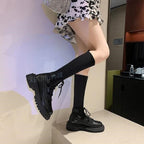 Women's Rubber Boots Female Shoes Thigh High Heels Round Toe Boots