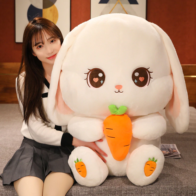 Cute Rabbit Holding Carrot Plush Toys Animal Pillow Lovely Dolls 333