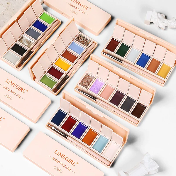 Six-Color Solid Pudding Cream Nail Gel Polish Quick Drying Solid Glue Painting Nail Varnish Solid Uv Gel Diy Nail Kit