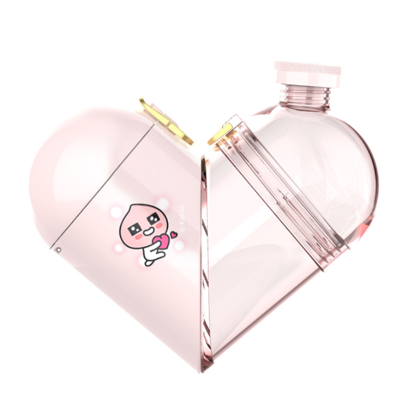 Heart-Shaped Cup Storage Outdoor Creative Bottles Fitness Sports Frosted Water Bottle