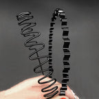 Black Metal Wavy Headband Sport Hoops Bangs Holder