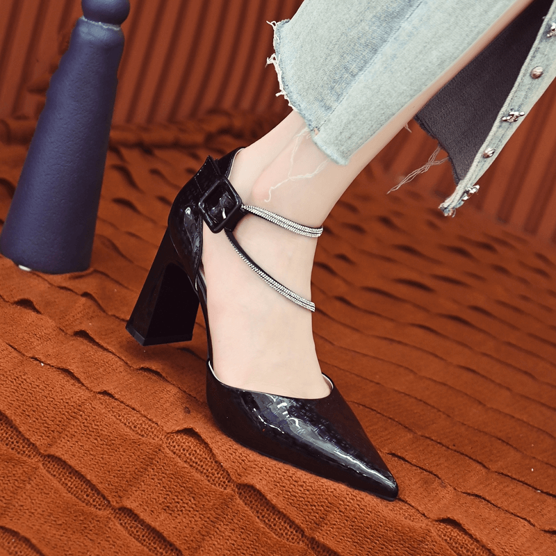 Banquet Women's Shoes 2023 Spring Summer New Chunky Heels