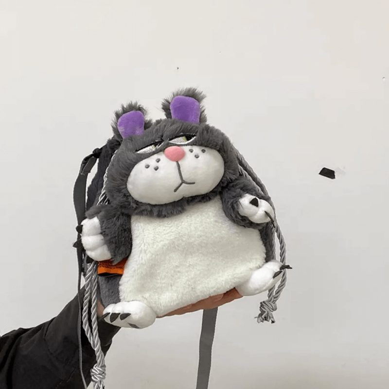 2023 New Plush Bag Cute Cartoon Cat Furry Bag